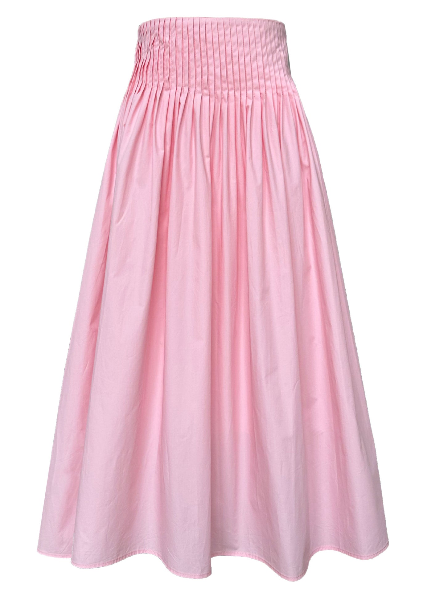 Organic Pink Wrinkled Exra Large Hem Cotton a Line Skirt Spring