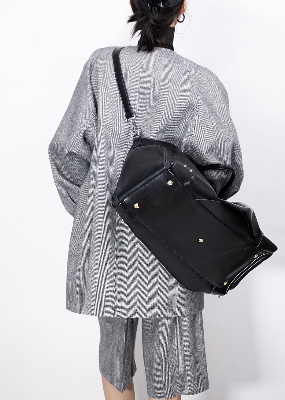 Fine Grey Button Coat and High?waist Crop Pants Woolen Two Pieces Set Fall