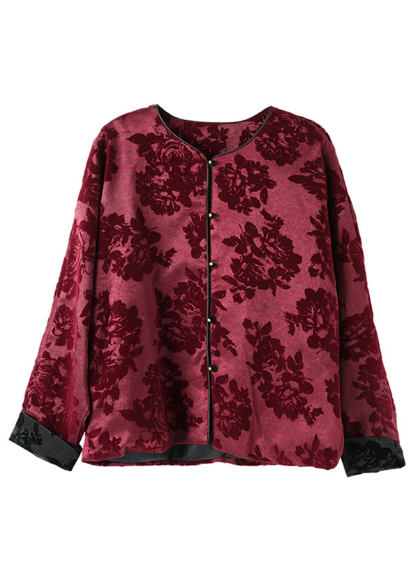 Purple O-neck Patchwork Coats Spring