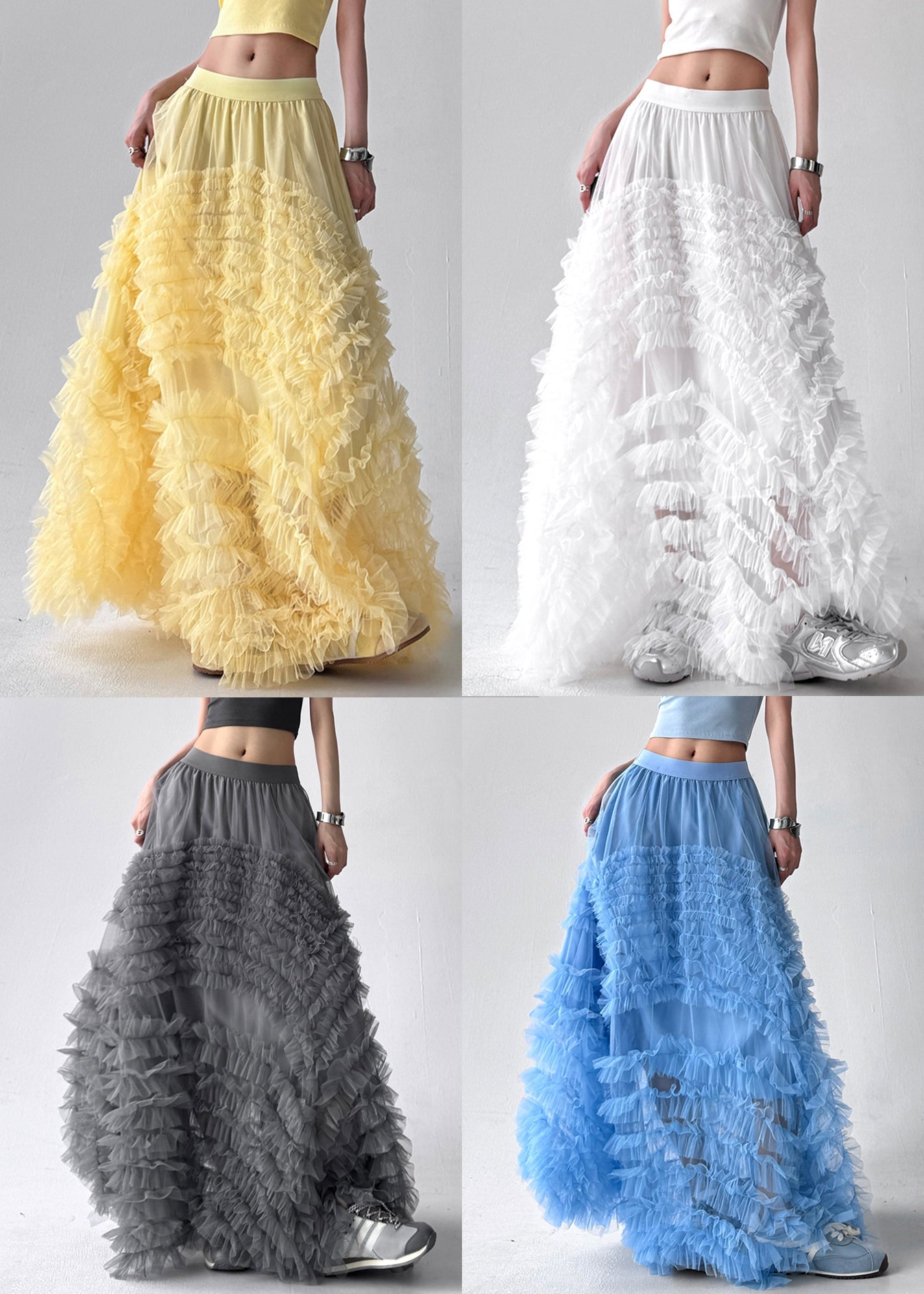 Yellow Original Design Tulle Skirt Summer