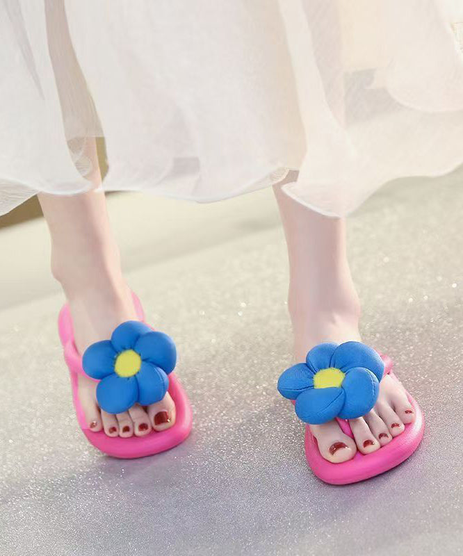 Comfortable Rose Flip Flops Splicing
