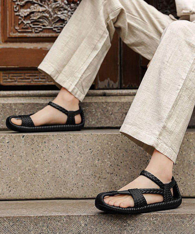 Hollow Out Splicing Sandals Army Green