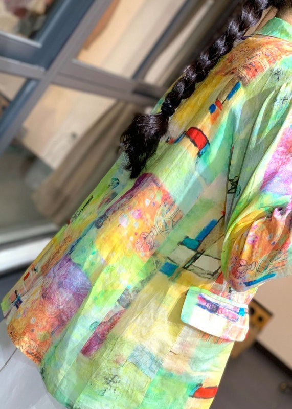Rainbow Tie Dye Linen Upf 50+ Coat Jacket Summer