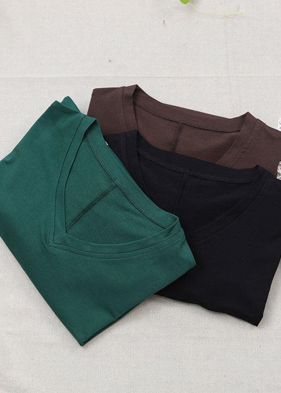 Style Black Asymmetrical Design Cotton Tee Short Sleeve
