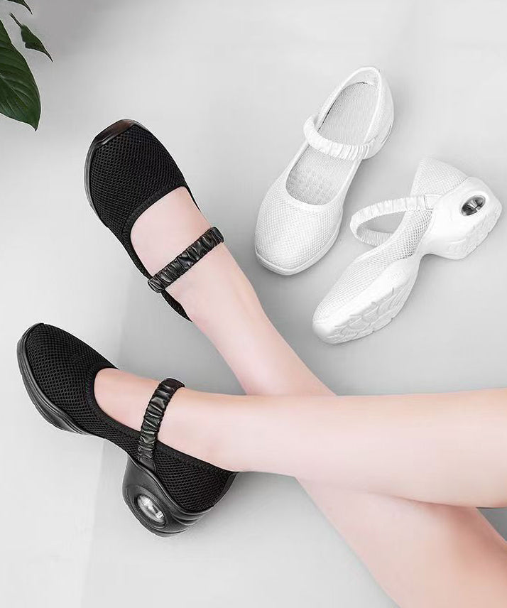 Splicing Chunky Shoes Black Breathable Mesh