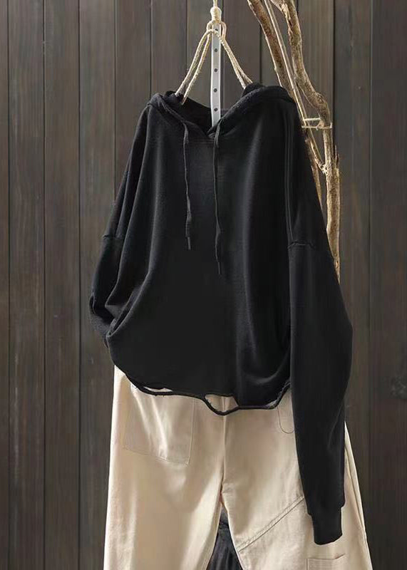 Light Khaki Pockets Cotton Hooded Sweatshirts Top Fall