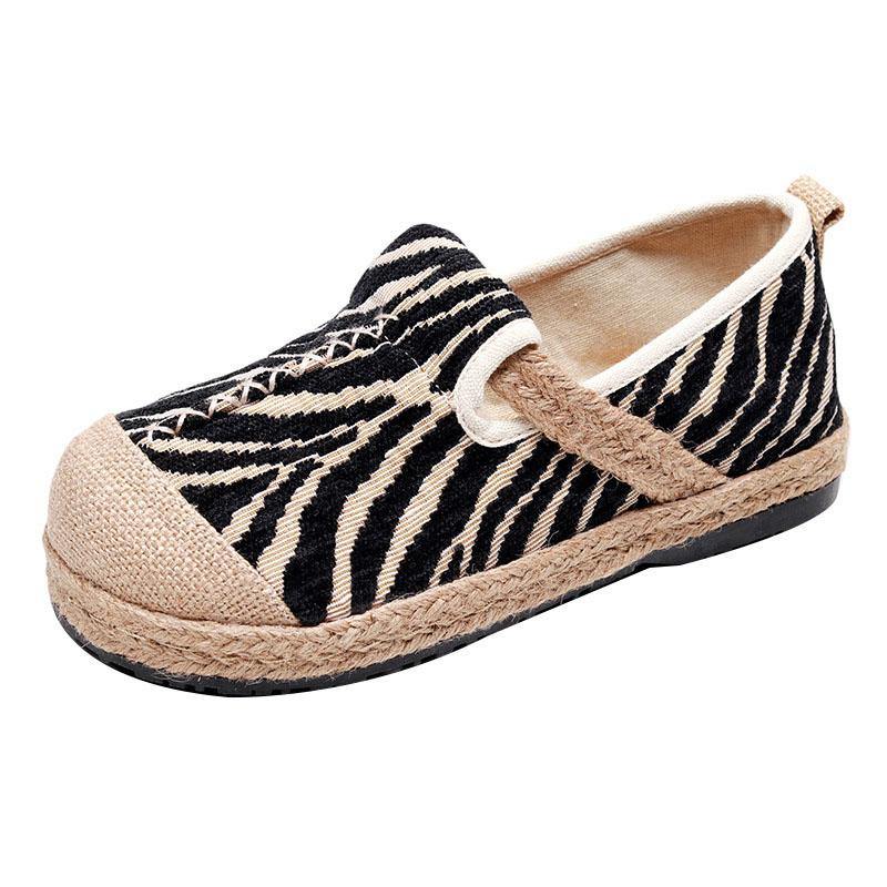 Grey Zebra Pattern Cotton Fabric for Splicing Flat Shoes