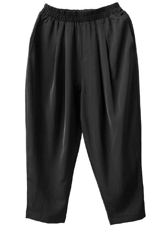 Fitted Black Pockets Harem Fall Pants