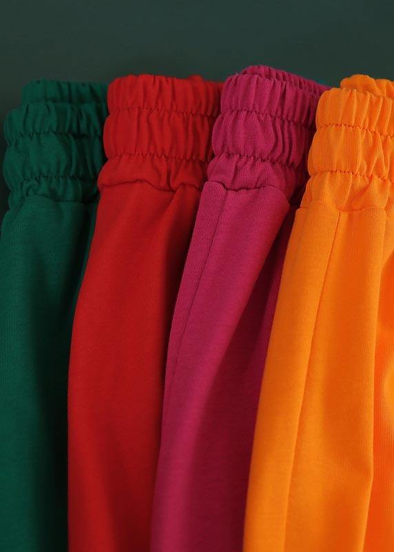 Red Crop Harem Pants Summer
