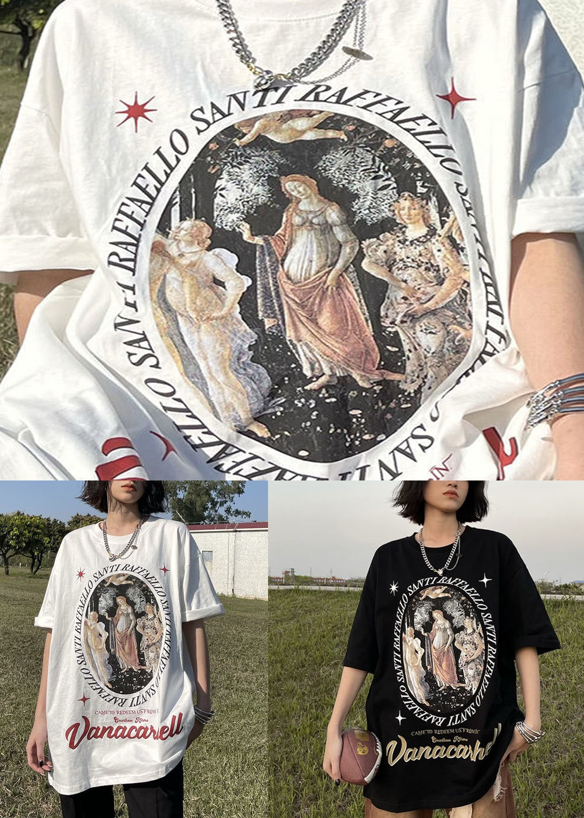 White O Neck Print Cotton T Shirt Top Summer