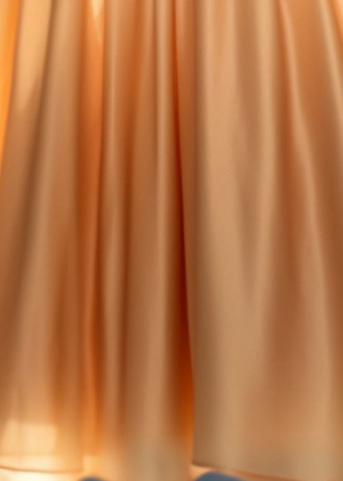 New Orange Embroidered High Waist Silk Skirt Spring