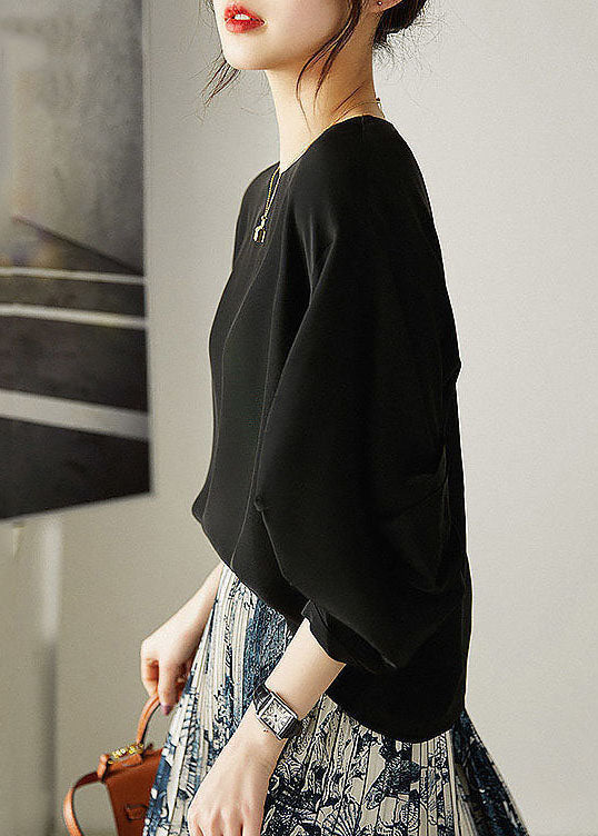 Khaki O-neck Cinched Chiffon Shirt Tops Lantern Sleeve