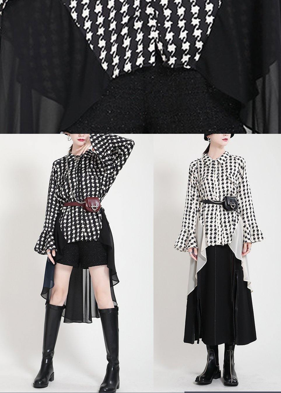 Black Print Flare Sleeve Chiffon Jacket Summer