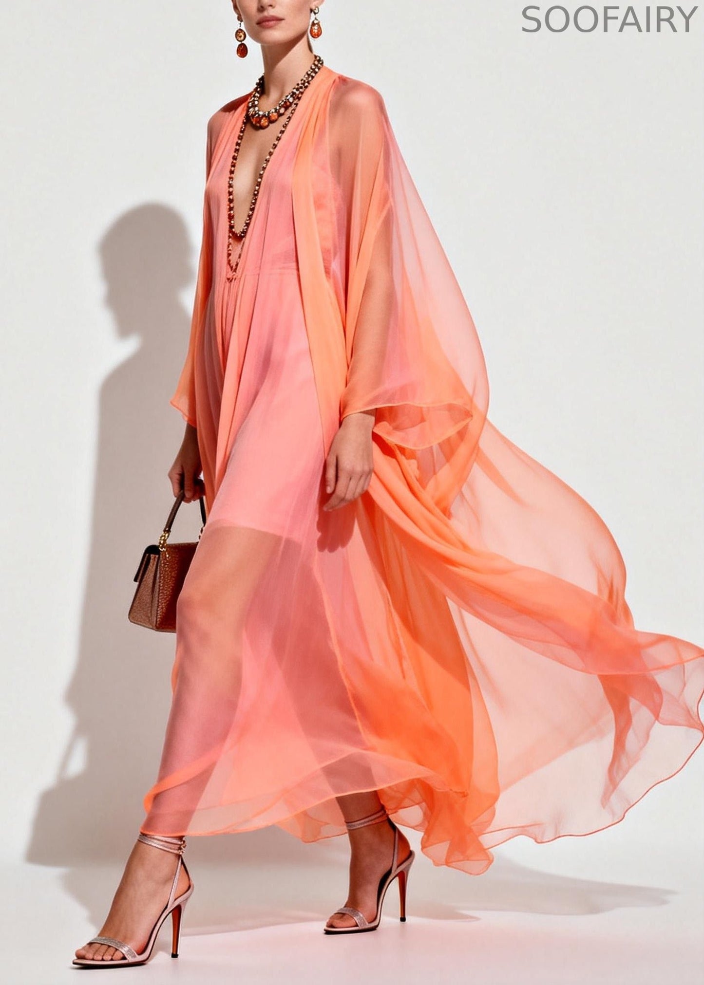 Modern V Neck Patchwork Chiffon Sets 2 Pieces Summer