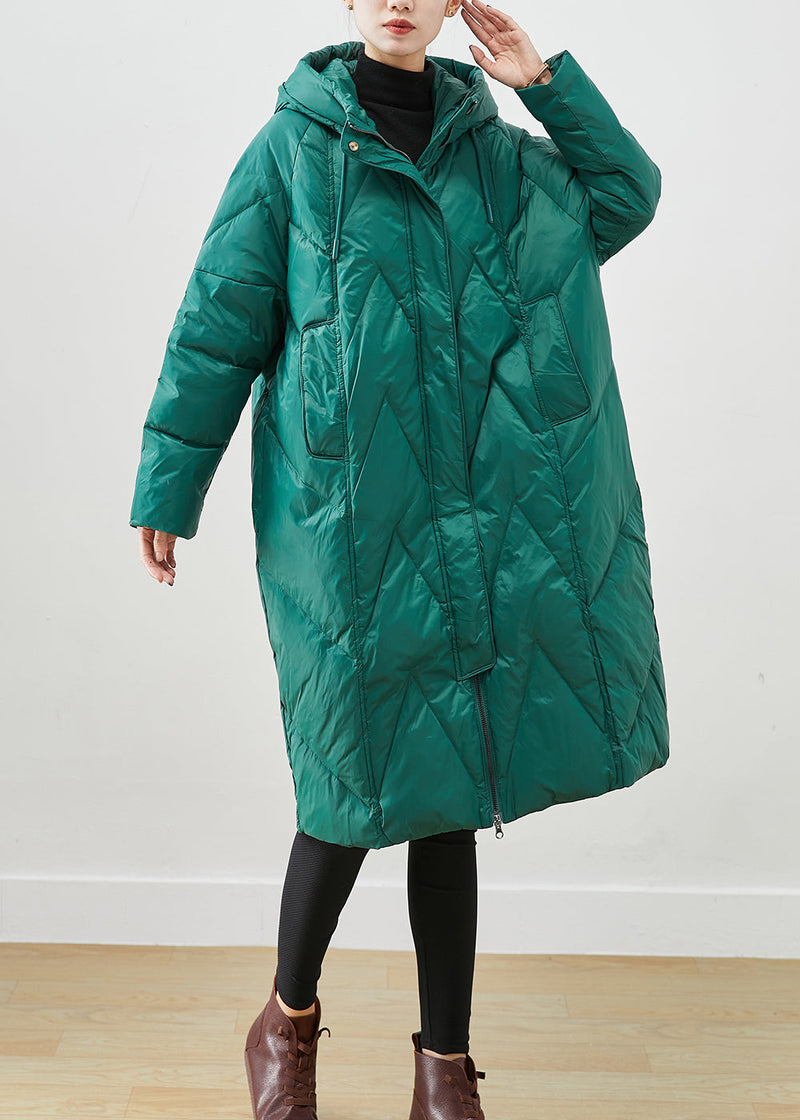 Green Oversized Thick Fine Cotton Filled Puffers Jackets Winter