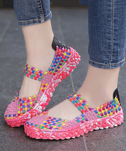 Splicing Flat Shoes for Rose Knit Fabric
