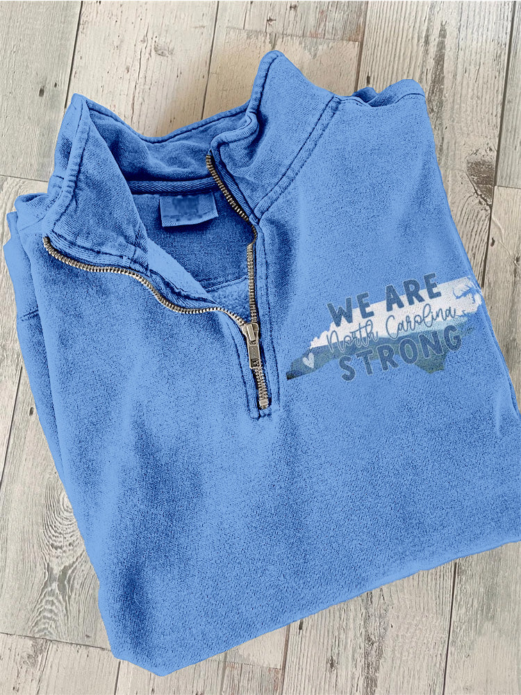 Comstylish We Are North Carolina Strong Zip Up Cozy Sweatshirt