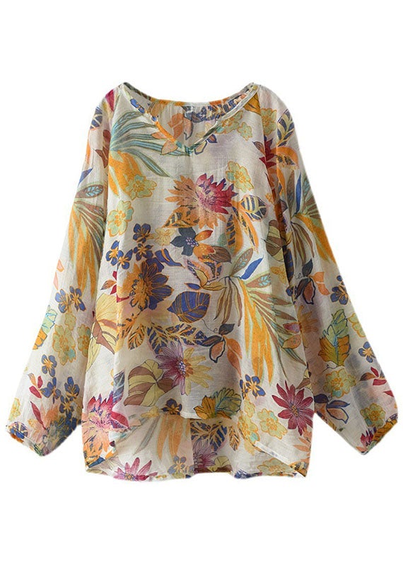 Handmade Apricot V Neck Fall Blouse Long Sleeve