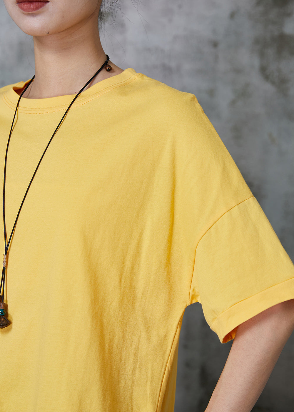 Yellow Asymmetrical Patchwork Cotton Tank Tops Summer