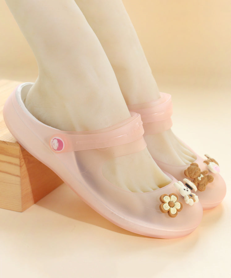 Rubber Red Cartoon Hollow Out Beach Slide Sandals