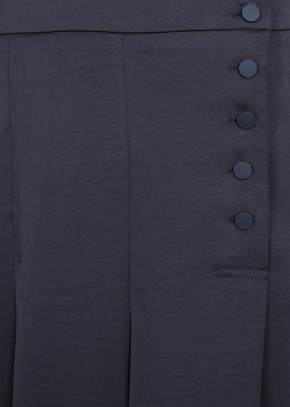 Diy Black Button Wide Leg Pants Summer