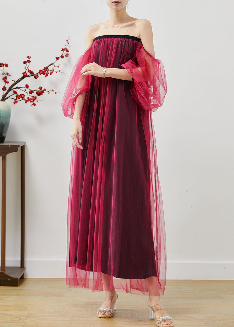 Mulberry Backless Tulle Beach Dresses Summer