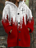 Comstylish Women's Christmas Faith Print Coat