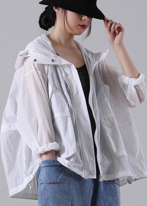 White Pocket Upf 50+ Coat Jacket Hoodies Outwear Summer