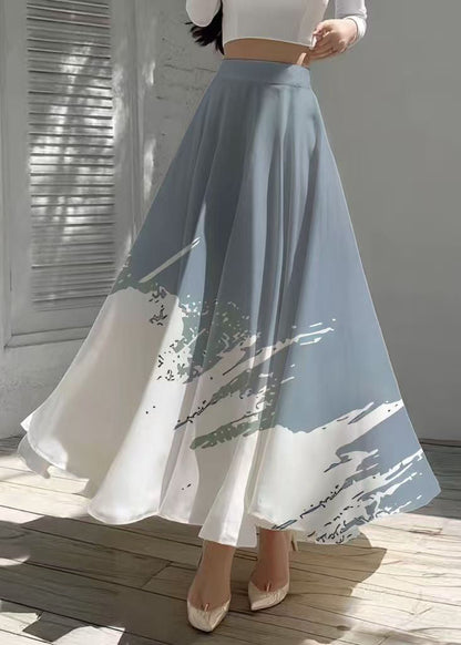 Mixed Color Exra Large Hem Draping Chiffon Skirts Summer