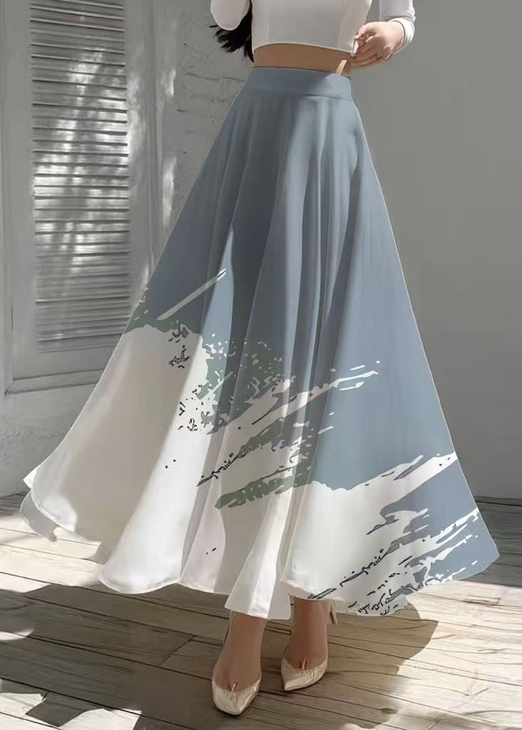 Mixed Color Exra Large Hem Draping Chiffon Skirts Summer