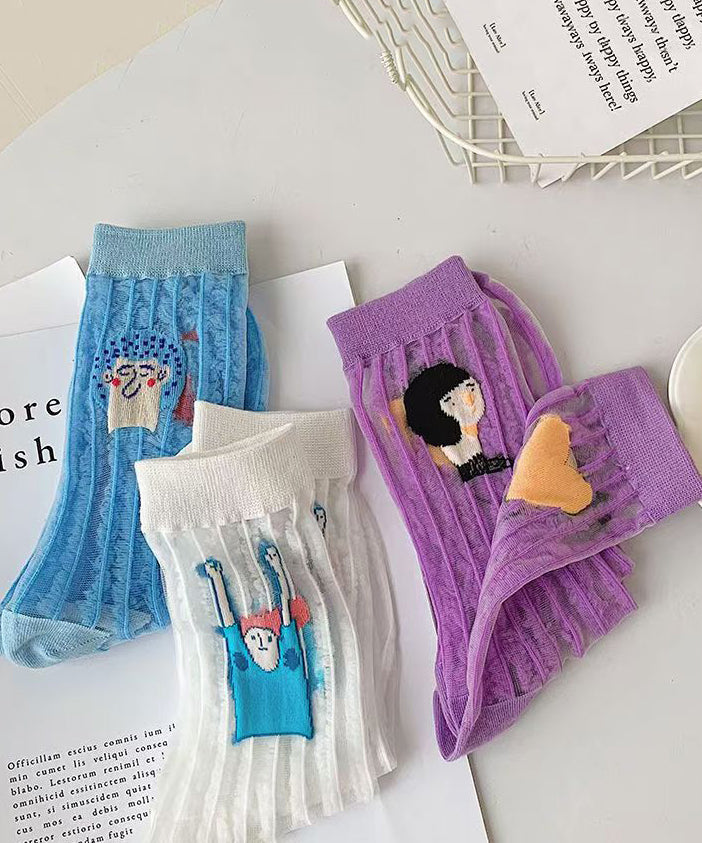 Cartoon Summer Thin Breathable Two Sided Socks