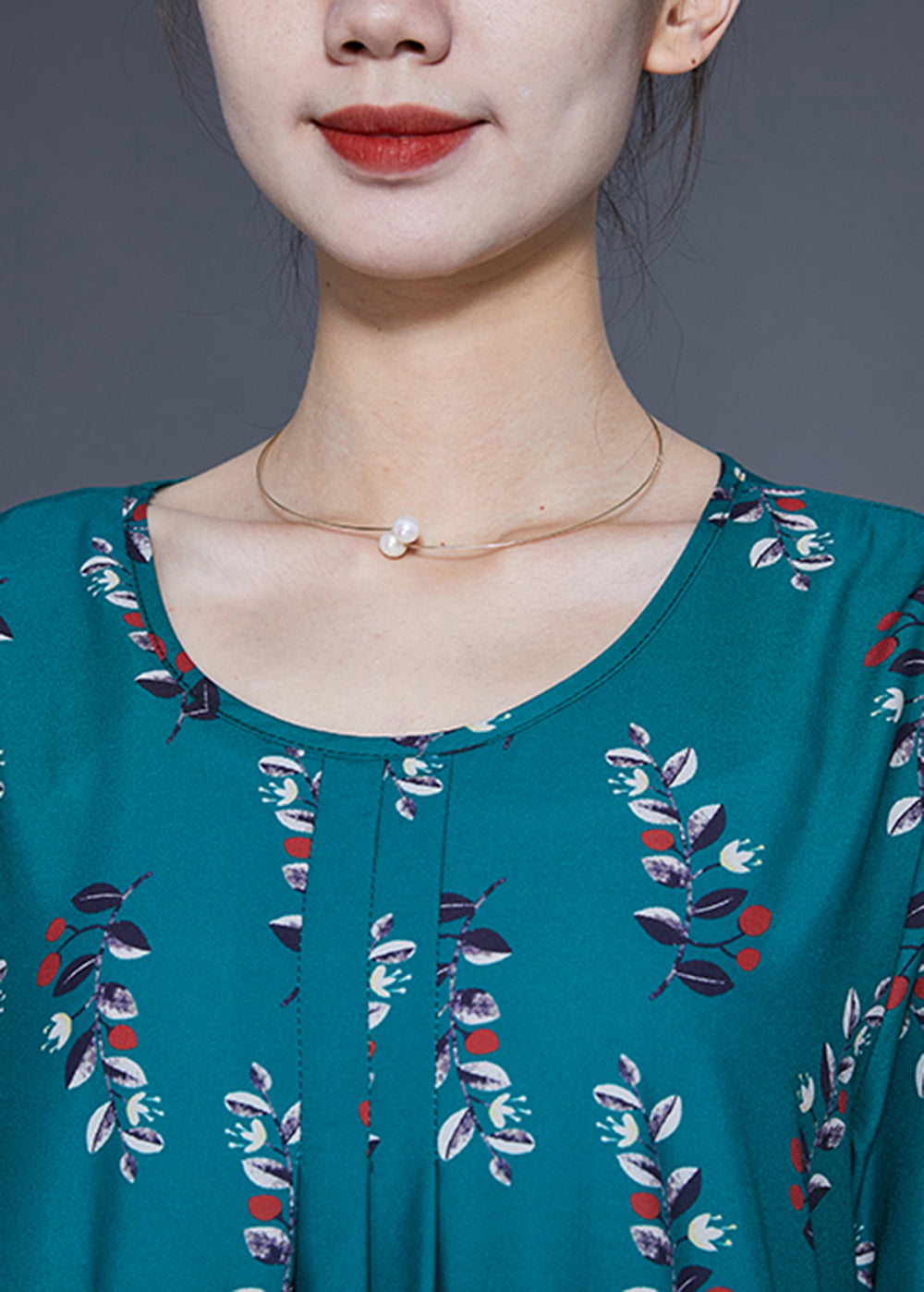 Diy Peacock Green Oversized Print Wrinkled Silk Maxi Dress Summer