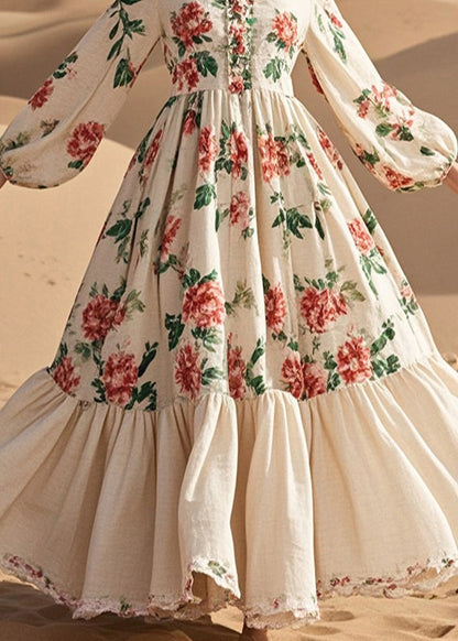Red Cotton Party Dress Exra Large Hem Fall