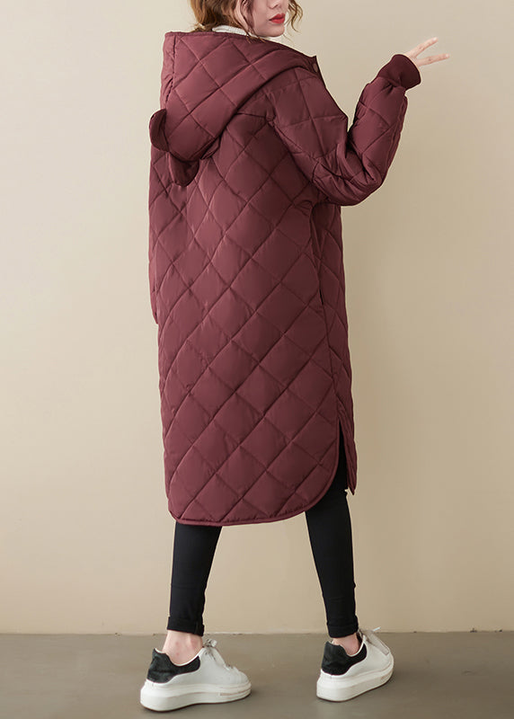 Mulberry Hooded Patchwork Fine Cotton Filled Coats Winter