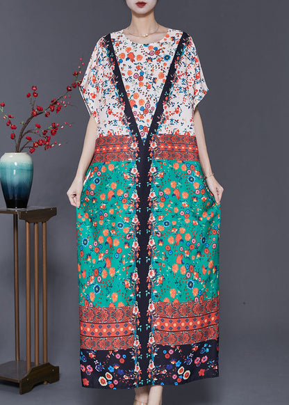 Colorblock Oversized Print Cotton Dress Summer