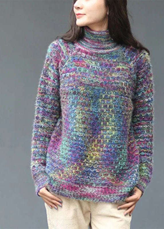 Red Turtleneck Fall Knit Sweaters