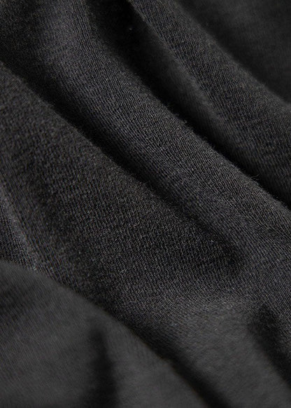 Black Asymmetrical Chinese Button Patchwork Cotton T Shirts Tops Summer