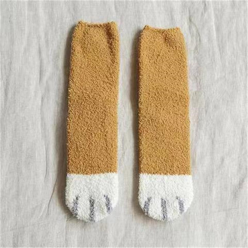 Lovely Cat Paw Inspired Fuzzy Plush Socks elevenforest