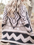 Western Geometric Pattern Vintage Cozy Cardigan artswardrobe