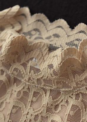 Khaki Clothes Stand Collar Lace Spring Top