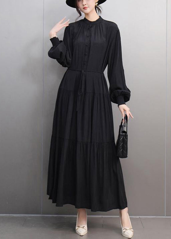 Fine Orange O-neck Patchwork Tie Waist Long Dresses Spring