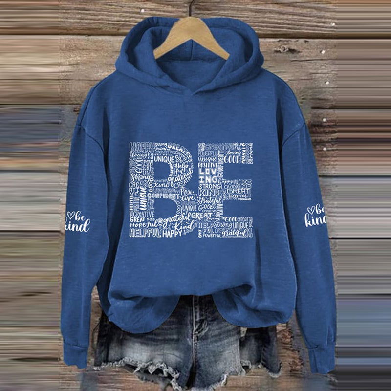 Comstylish Women's Be Kind Printed Casual Hoodie
