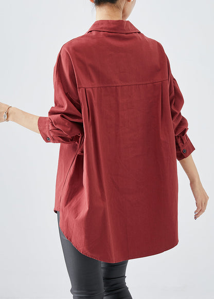 Mulberry Oversized Pockets Cotton Shirt Fall
