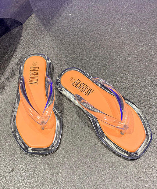Comfortable Black Clear Flats Flip Flops