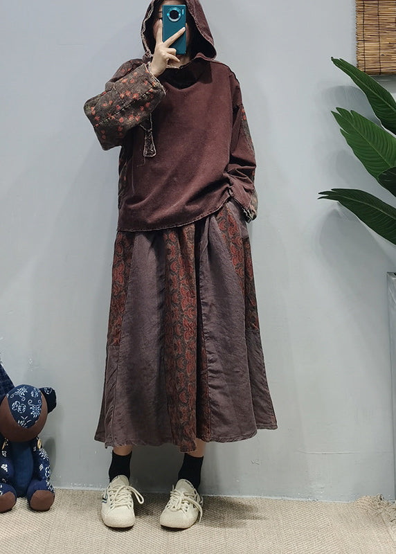 Mulberry Linen Loose Sweatshirt Low High Design Long Sleeve