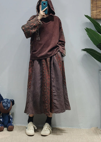 Mulberry Linen Loose Sweatshirt Low High Design Long Sleeve