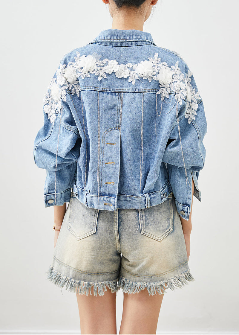 Blue Oversized Stereoscopic Denim Coat Fall
