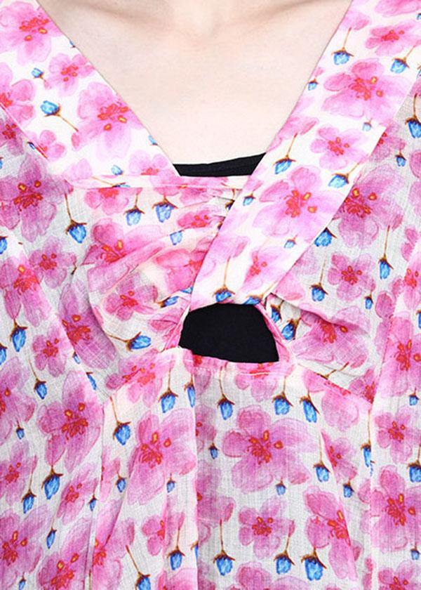 French Purple Print Summer Ramie Party Dresses