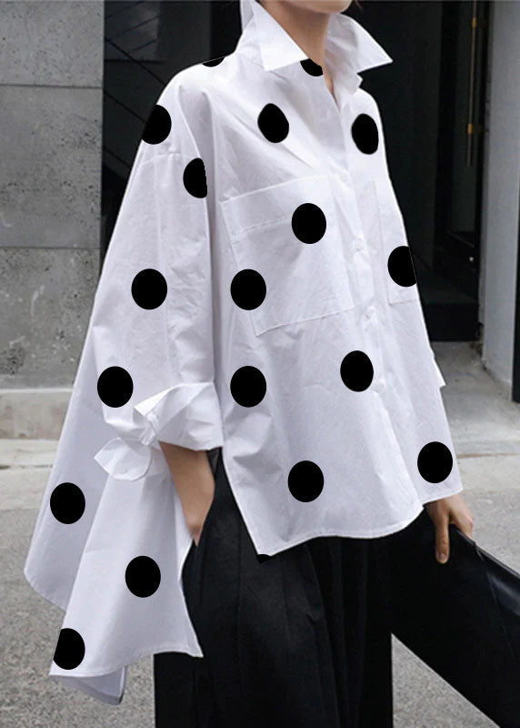 Natural Yellow Flower Peter Pan Collar Low High Design Button Pockets Cotton Shirts Long Sleeve Fall