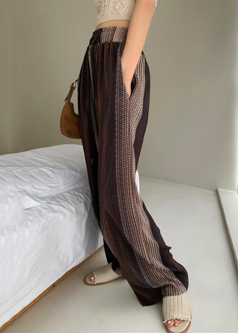 Colorblock Pockets High Waist Pants Summer